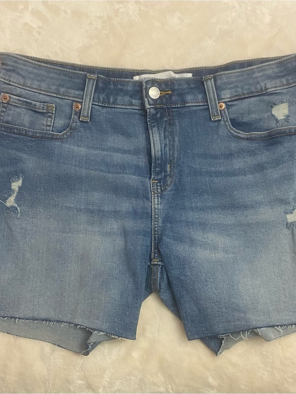Signature by Levi Strauss Light Blue Denim Jeans with Tan Patch
